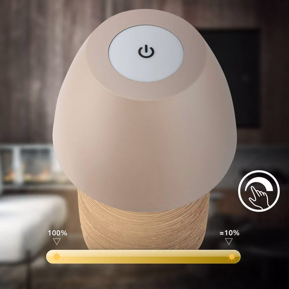 Briloner Rechargeable LED Table Lamp with Ceramic Base, Dimmable Touch Control, IP44 Water Splash Protection, Beige, H 22 cm x W 13.5 cm x D 13.5 cm – 4