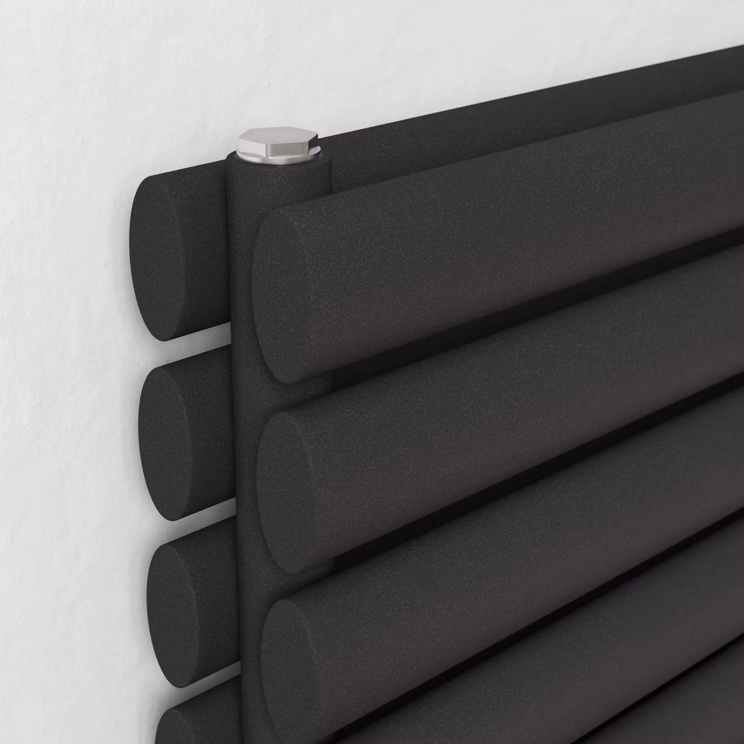 Agadon Neo Duplex Horizontal Oval Tube Designer Radiator in Dark Grey, H 41 cm x W 120 cm x D 4.1 cm – 2