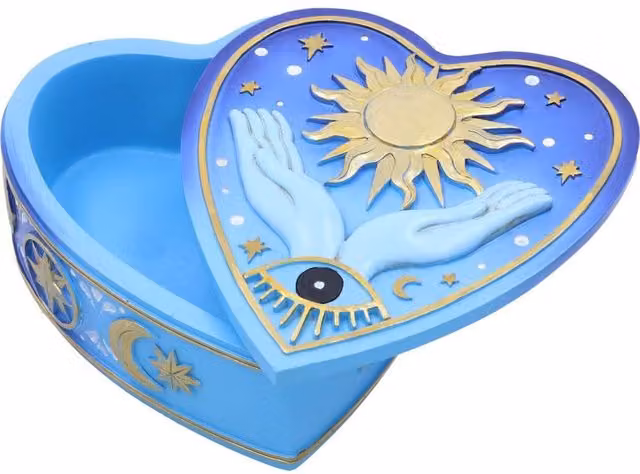 Nemesis Now Fortunes of the Sun Palmistry Box in Blue and Gold