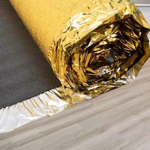 Underfoot Gold PE Foam Underlay for Laminate and Wood Flooring, 5mm Thickness, 15m² with Vapour Barrier – 3