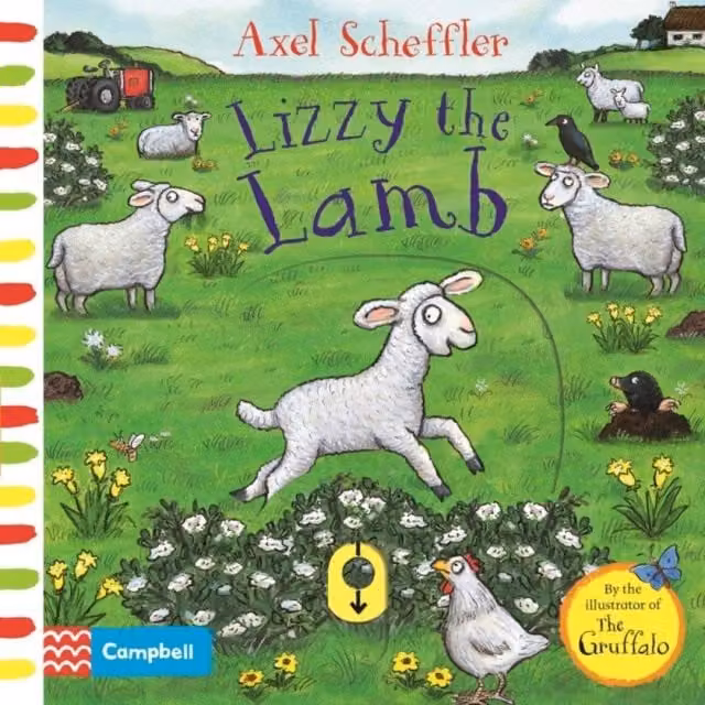 Campbell Books Lizzy the Lamb Push, Pull, Slide Board Book in Multicolour