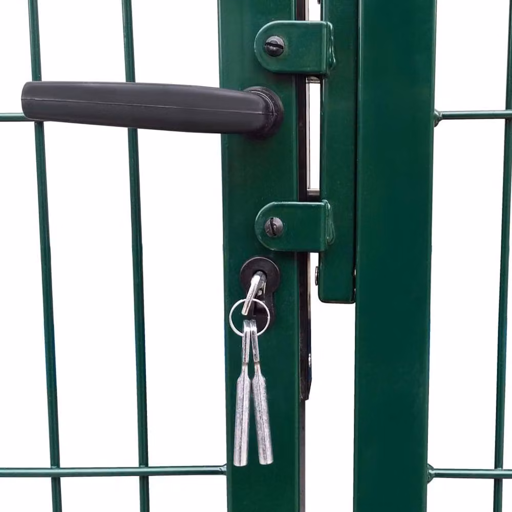 Berkfield Green Steel Garden Fence Gate with Posts W: 350 cm, H: 120 cm – 2