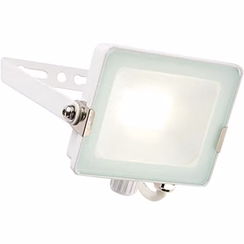 Loops 20W Cool White LED Outdoor Waterproof IP65 Floodlight in Matt White Aluminium and Glass