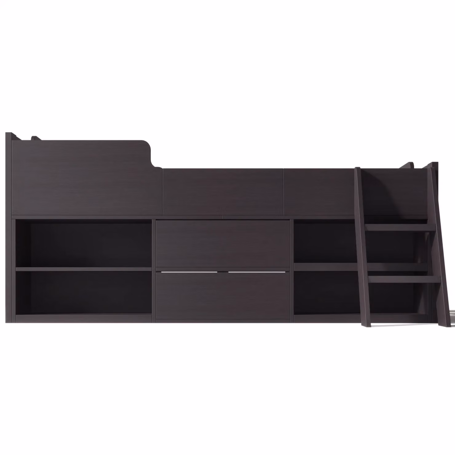 Matteo Mid Sleeper Cabin Bed Frame with Drawers and Shelf Storage in Beige and Grey, Single Size – 3