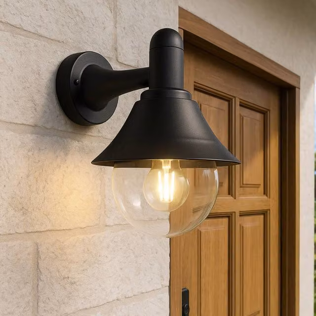 CGC Lighting Coach Black Outdoor Wall Lantern Light with Transparent Polycarbonate Cover IP44 – 1
