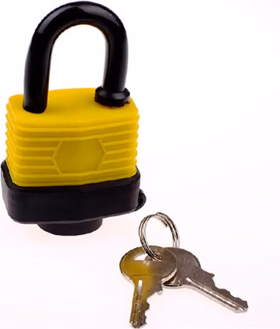 Garden Mile Steel Security Padlock with 2 Keys in Yellow