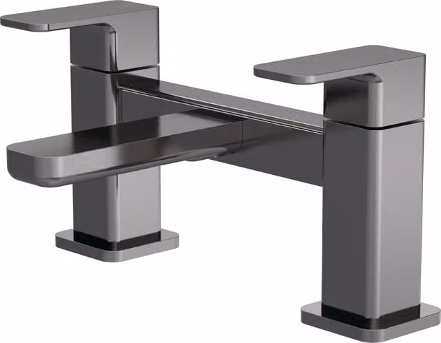Balterley Square Deck Mounted Bath Filler Tap in Brushed Pewter – 1