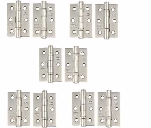 Golden Grace Screw-on Ball Bearing Hinges in Polished Chrome, 75mm (3 Inch), 5 Pairs