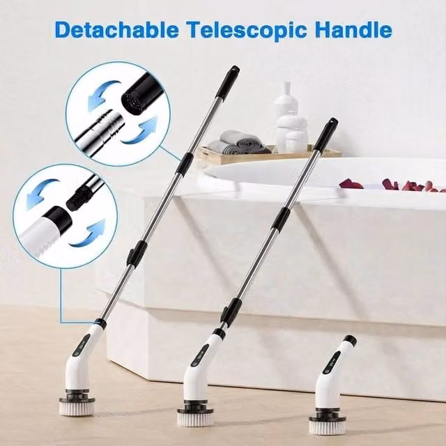 EONLION Cordless Electric Spin Scrubber Cleaning Brush in White, Height: 100 cm – 1