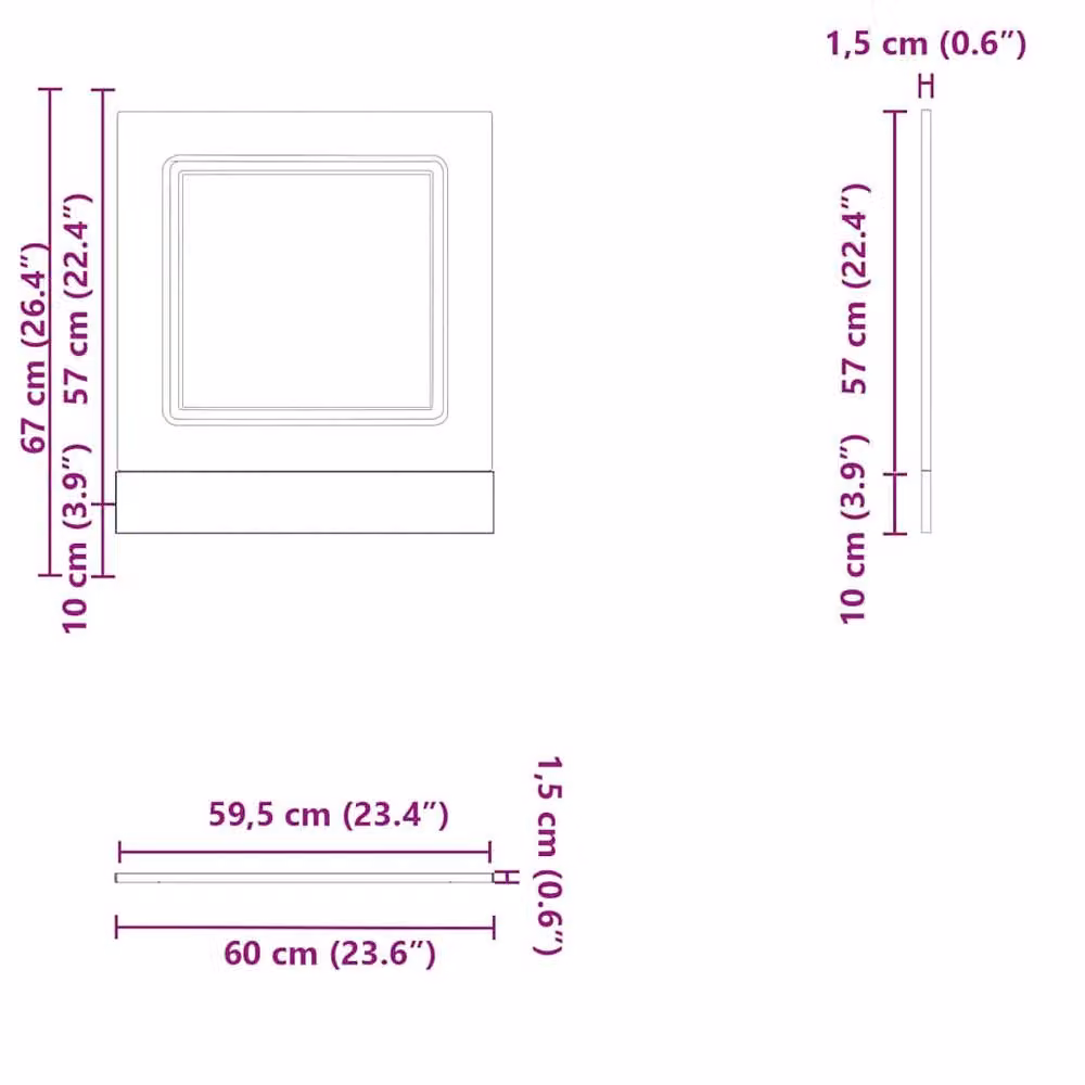 Berkfield Home Kalmar Dishwasher Panel in Sonoma Oak Tan, W/D/H: 60 x 1.5 x 67 cm – 2