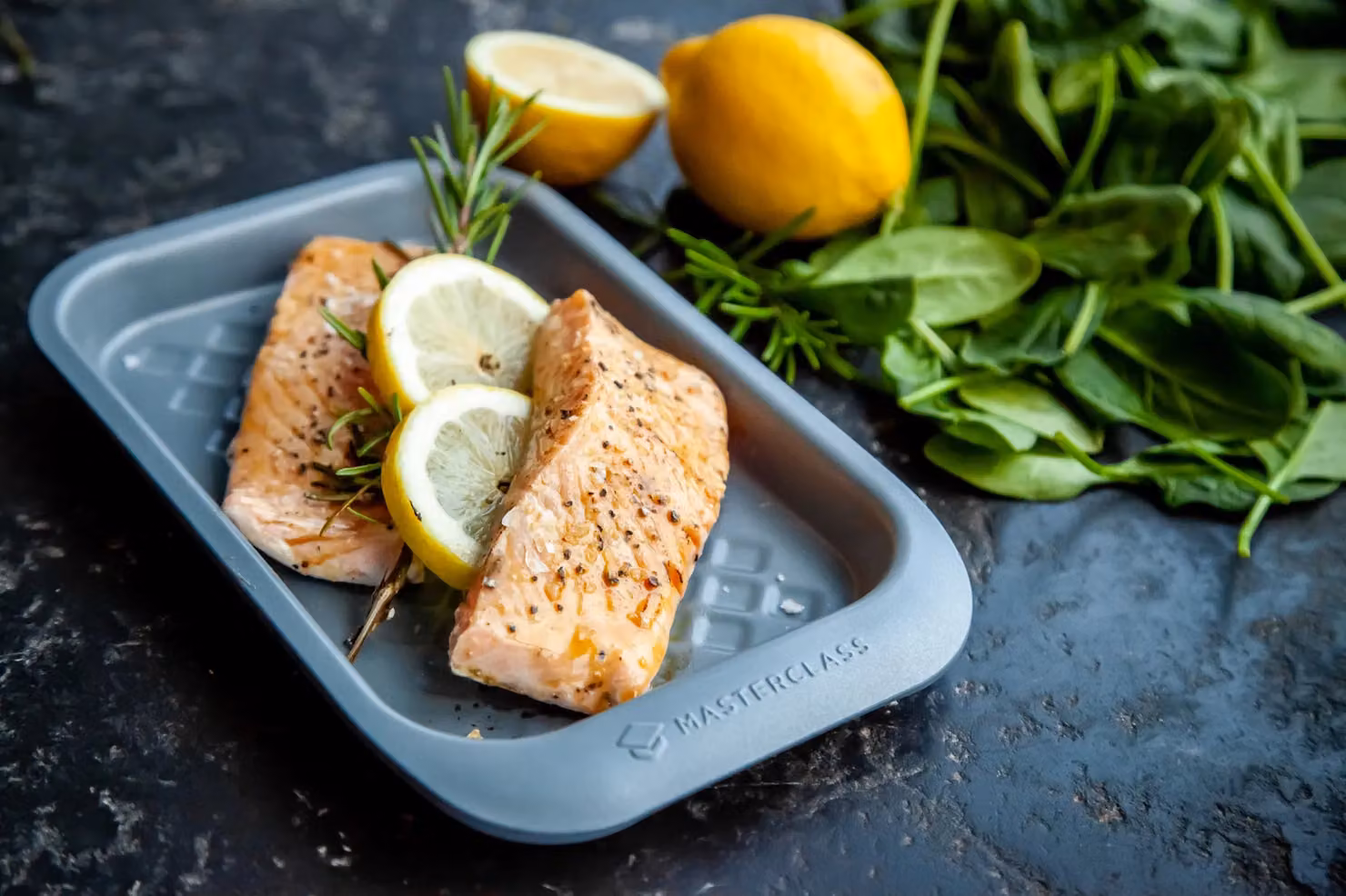 MasterClass Smart Ceramic Non-Stick Rectangular Baking Sheet, Grey, W: 27 cm x D: 40 cm – 3
