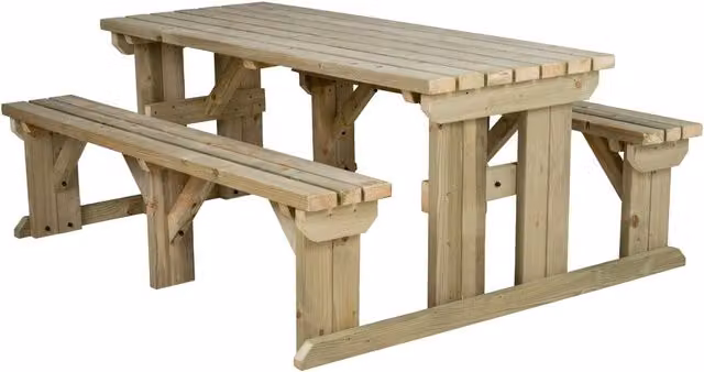 Arbor Garden Solutions Abies Wooden Picnic Bench and Table Set in Green