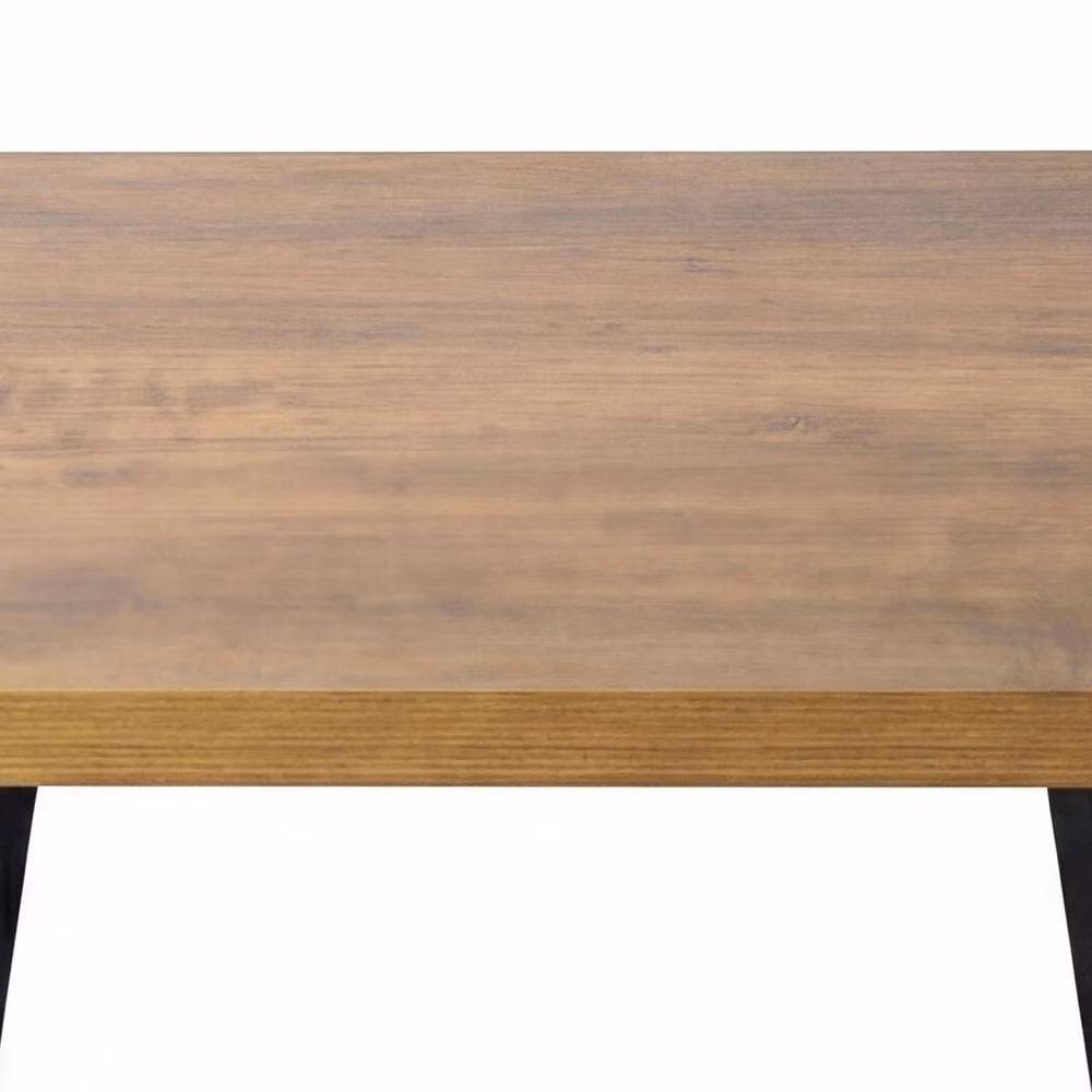 Levede Square Dining Table in Walnut Brown with Black Metal Frame, W/D/H: 80 x 80 x 75 cm – 4
