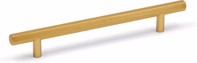 Handle & Home Hexagon T-Bar Pull with Knob, Brushed Gold Brass, 224mm
