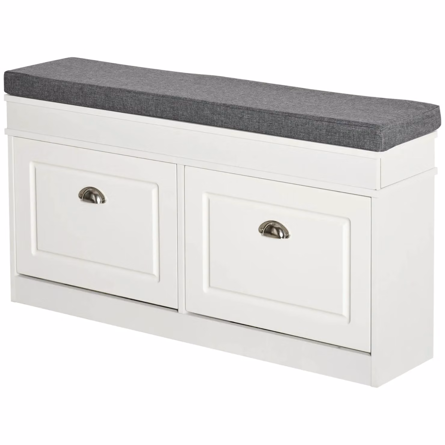 Rafaelo Mobilia Shoe Storage Bench with Cushioned Seat in White, W: 104 cm, H: 55 cm, D: 40 cm – 3