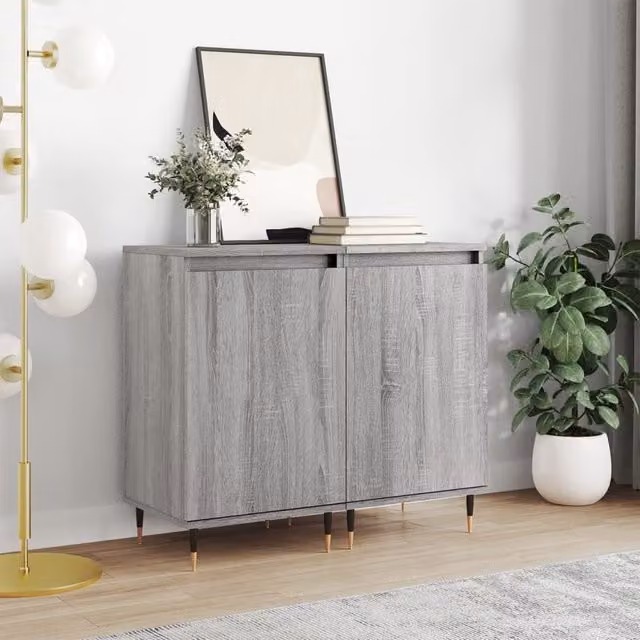 Berkfield Home Set of 2 Sideboards in Grey and Brown Sonoma, W/D/H: 40 x 35 x 70 cm – 1