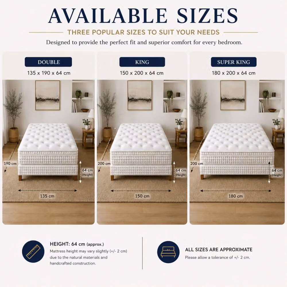 Stratus Interiors Nubis Cloud Pillow Top Mattress in White, W/D/H: 150 x 200 x 33 cm – 2