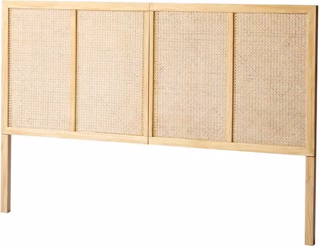 HORSENS Nordlys Scandinavian Solid Wood Headboard in Brown, Width: 160 cm, Height: 108 cm