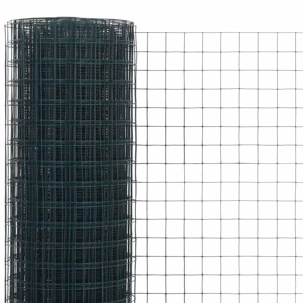 Berkfield Home Green PVC Coated Steel Chicken Wire Fence, 25 x 1.5 m – 3