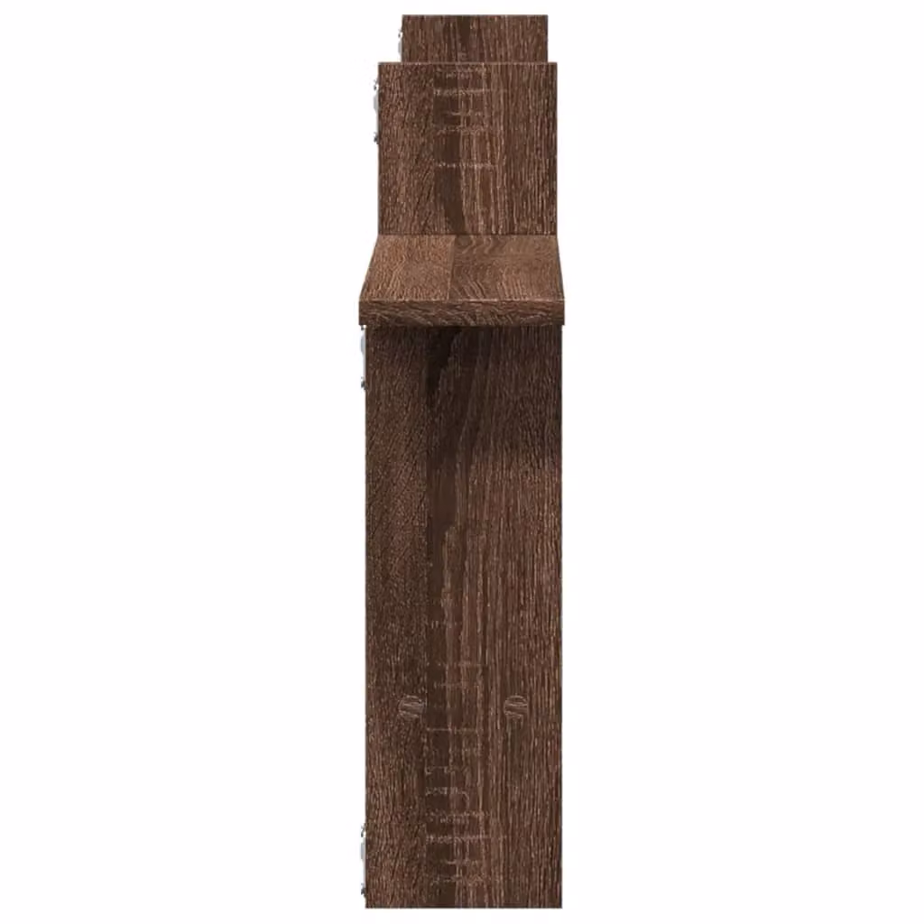 Berkfield Home Wall Mounted Shelves, 2 Pack, Brown Oak, W/D/H: 50 x 12 x 50 cm – 3