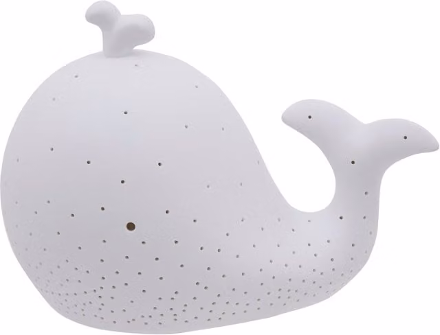 Orsina Premier Kids Whale Ceramic LED Night Light in White