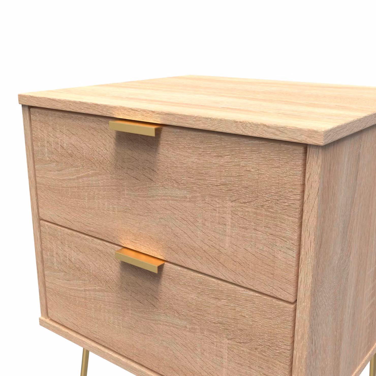 2 U Bexley 2 Drawer Bedside Cabinet in Light Oak – 2