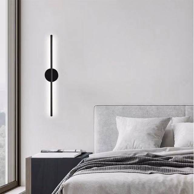 Lifeideas Linear LED Wall Light in Black with Warm White Light