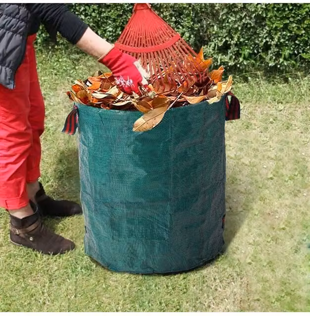 Garden Sanctuary 3-Piece Set of 272L Green PP Woven Thickened Garden Waste Bags – 1
