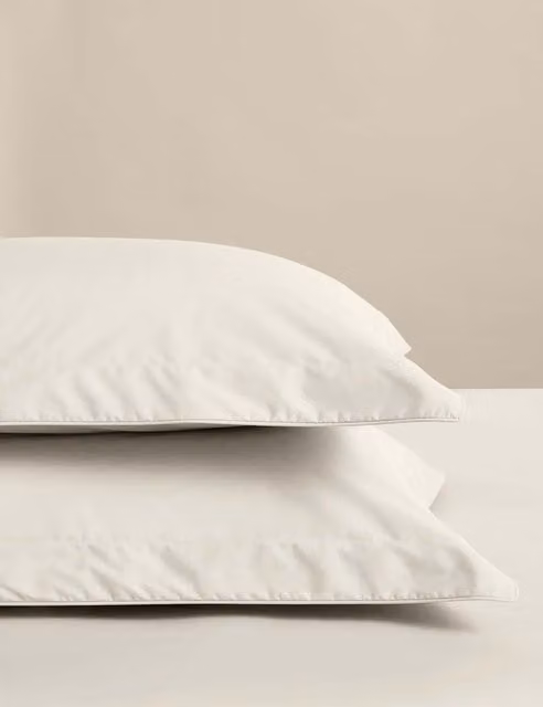 M&S 2 Pack Egyptian Cotton Oxford Pillowcases in Beige