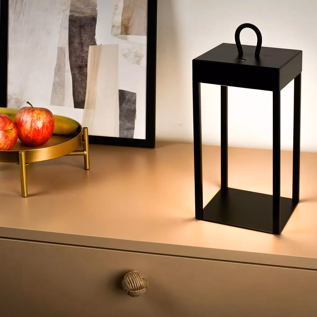 Briloner Black Rechargeable LED Table Lamp with Dimmable Touch Control and Warm White Light – 5