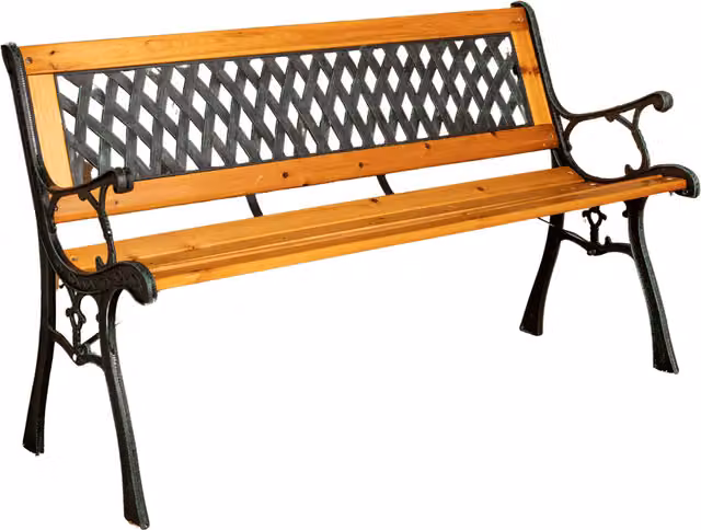 Samuel Alexander 2-Seater Vintage Floral Garden Bench in Brown with Treated Hardwood and Cast Iron Details