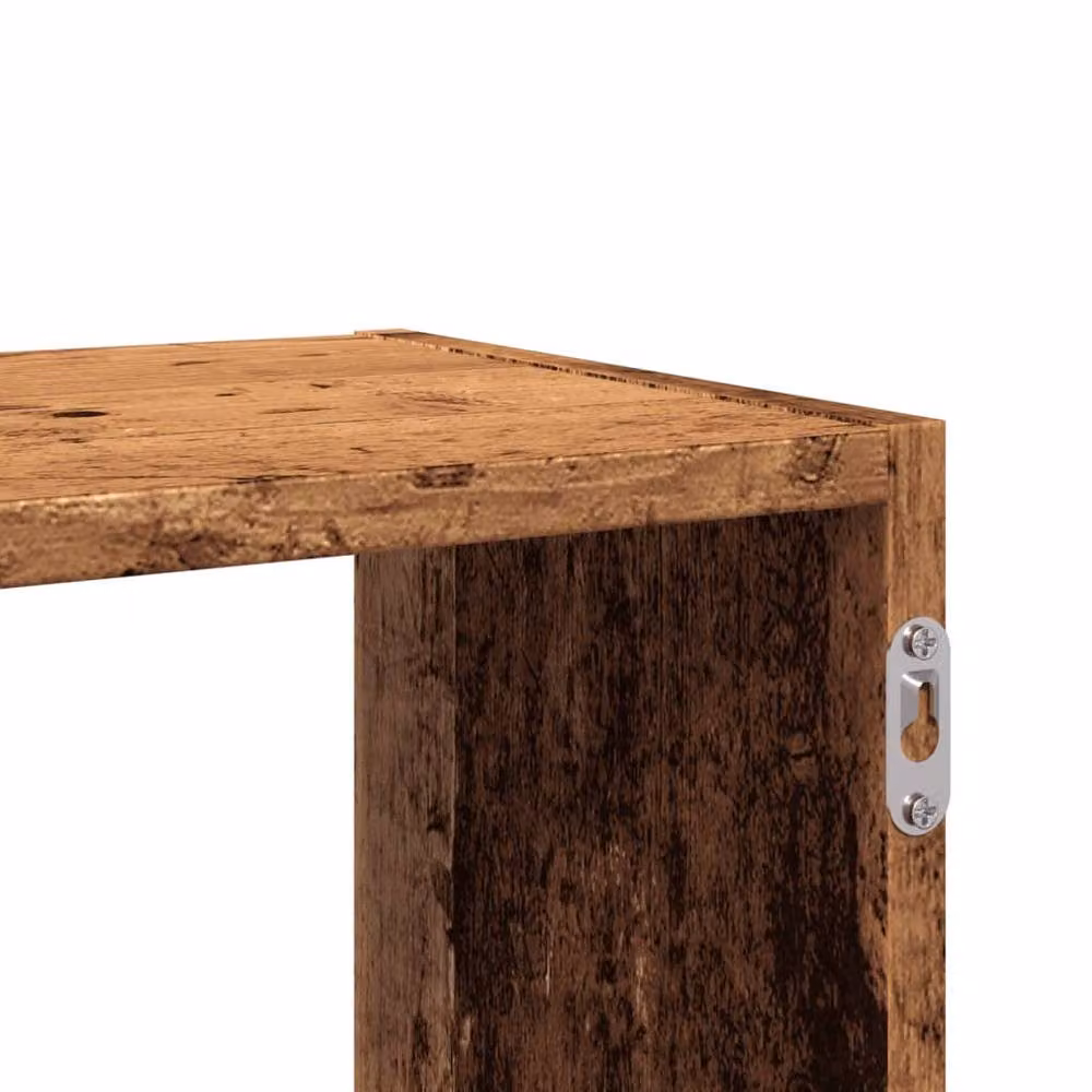Berkfield Home Durable Wall Mounted Shelf in Old Wood Brown, W/D/H: 100 x 25 x 50 cm – 6