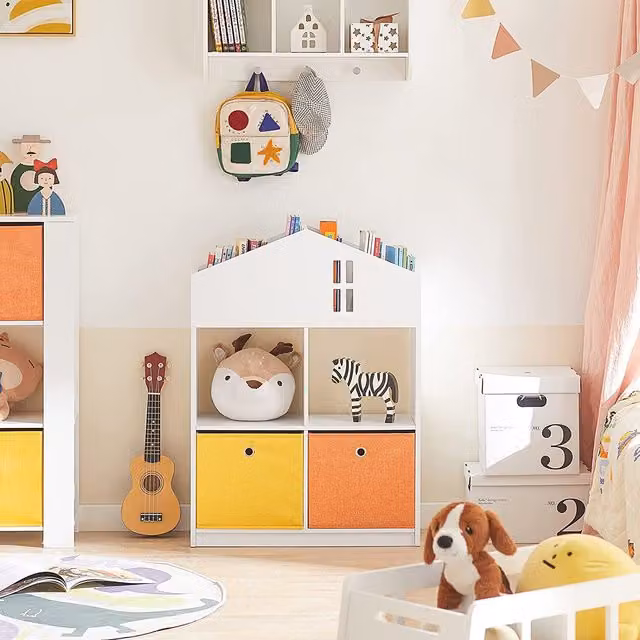 SoBuy House Shaped Childrens Storage Shelf in White, Yellow or Orange