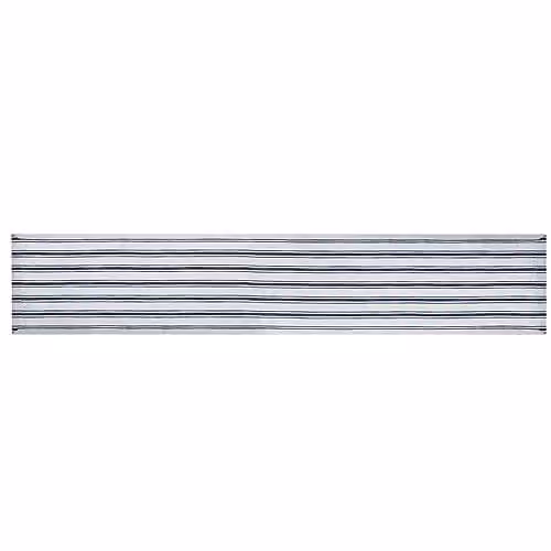 Mikasa Cotton and Linen Striped Table Runner in White and Blue, W: 230 cm, H: 34 cm – 1