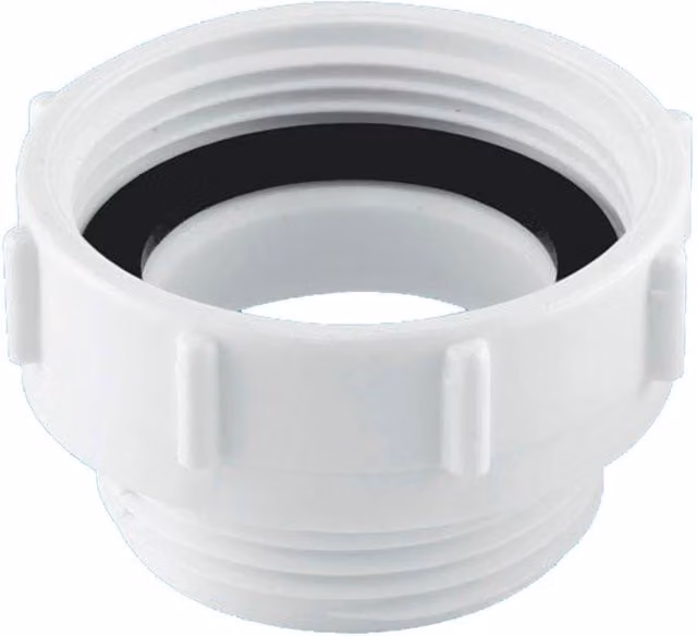 McAlpine White Plastic BSP Female to BSP Male Coupling