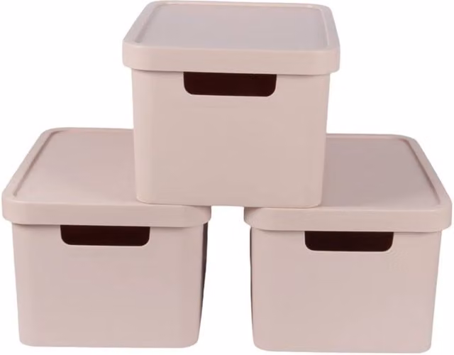 PAWNORA 31L Plastic Storage Box with Lid, Pink