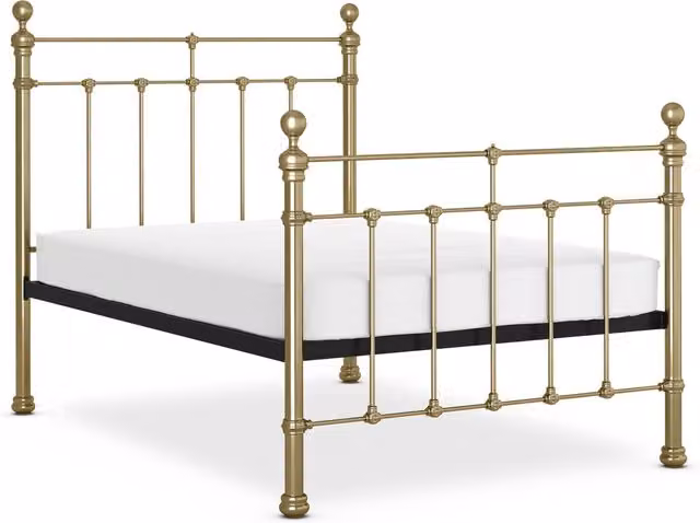 M&S Castello Vintage Metal and Beech Wood Bed in Gold