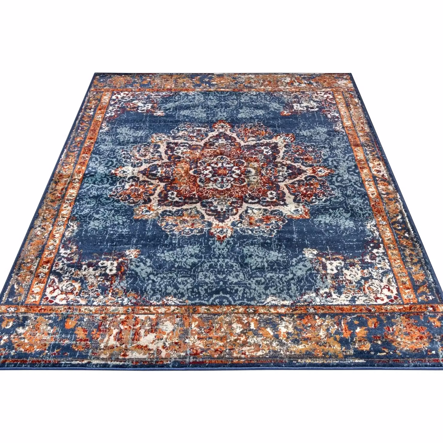 THE RUGS Orient Maderno Medallion Oriental Rug in Blue and Red, Polypropylene, W: 200 cm, D: 280 cm – 4