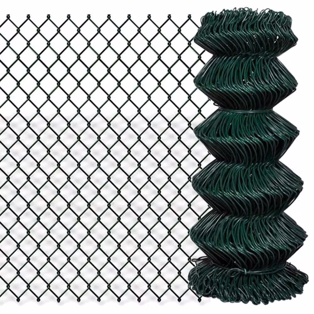 Berkfield Home Green PVC Coated Steel Chain Link Fence, 0.8 x 15 m – 2