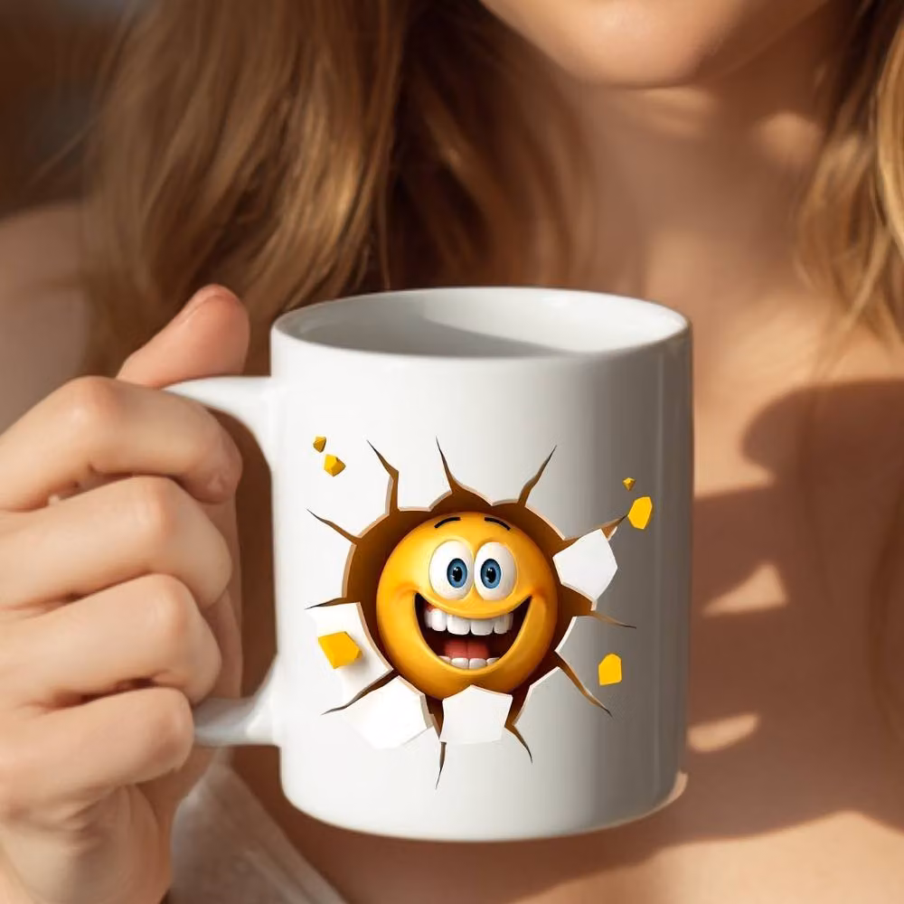 Aye Do Gifts Happy Face Breakout Ceramic Mug in White – 2