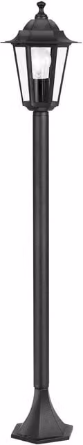 Loops IP44 Black Cast Aluminium Outdoor Bollard Light for Garden, H: 205 cm, W: 20.5 cm, D: 20.5 cm, E27 60W Compatible – 1