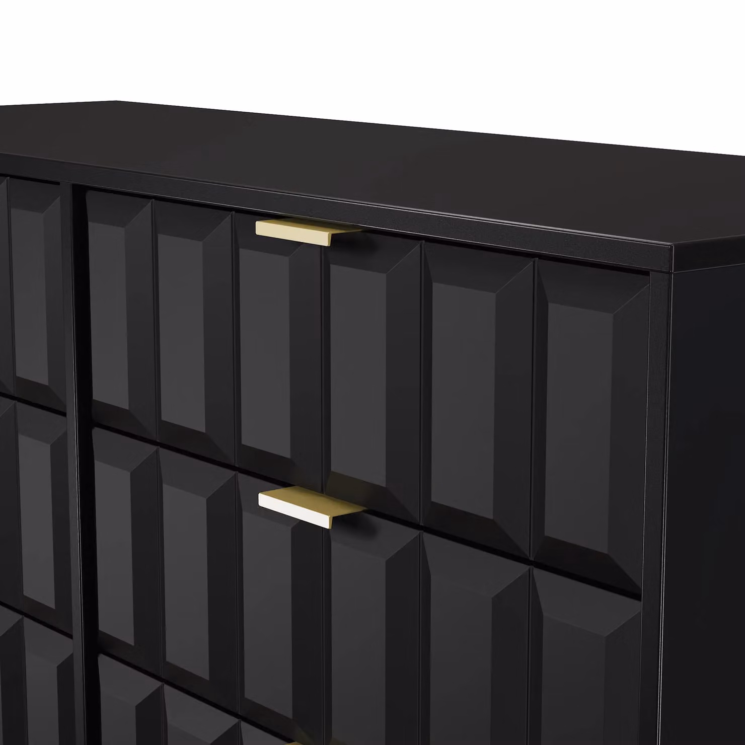 2 U Metro Ready Assembled 6 Drawer Wide Chest in True Black and Gold – 4