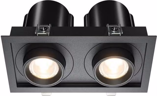 Netlighting Hidden Twin Recessed LED Downlight, Black, 3000K, 1400lm – 1