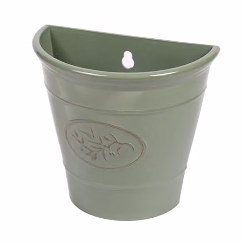 YouGarden Green Plastic Hanging Wall Planters, Set of 2, Diameter: 23 cm