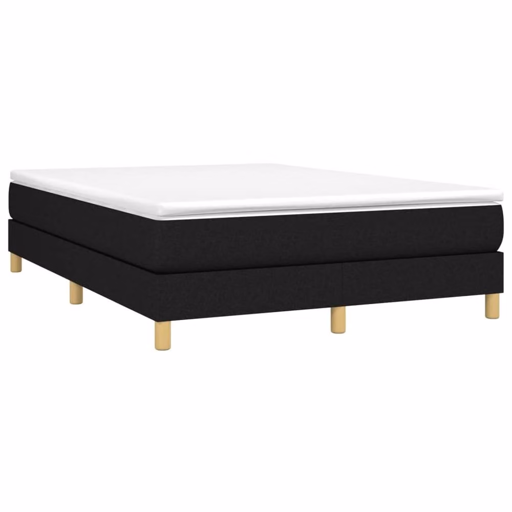 Berkfield Home Upholstered Box Spring Bed Frame in Black, W: 135 cm, L: 190 cm – 3