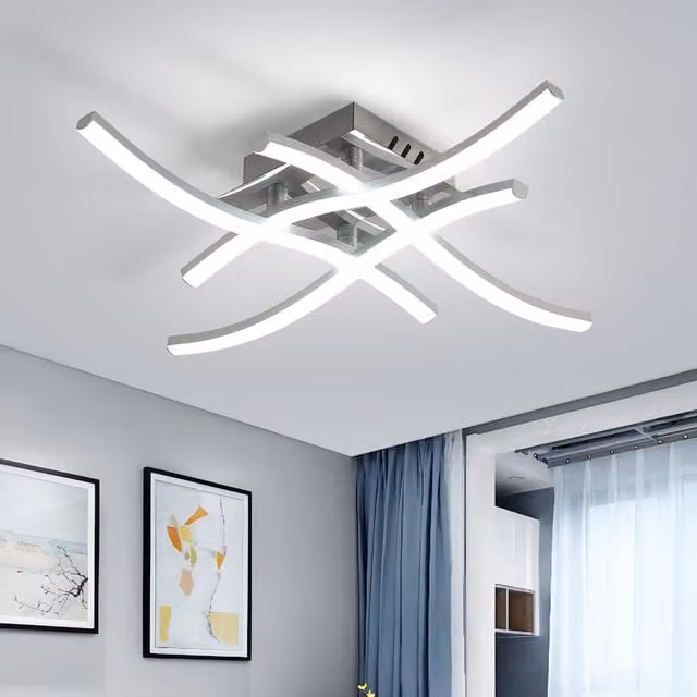 GOECO Modern Round LED Ceiling Mounted Downlight in Silver