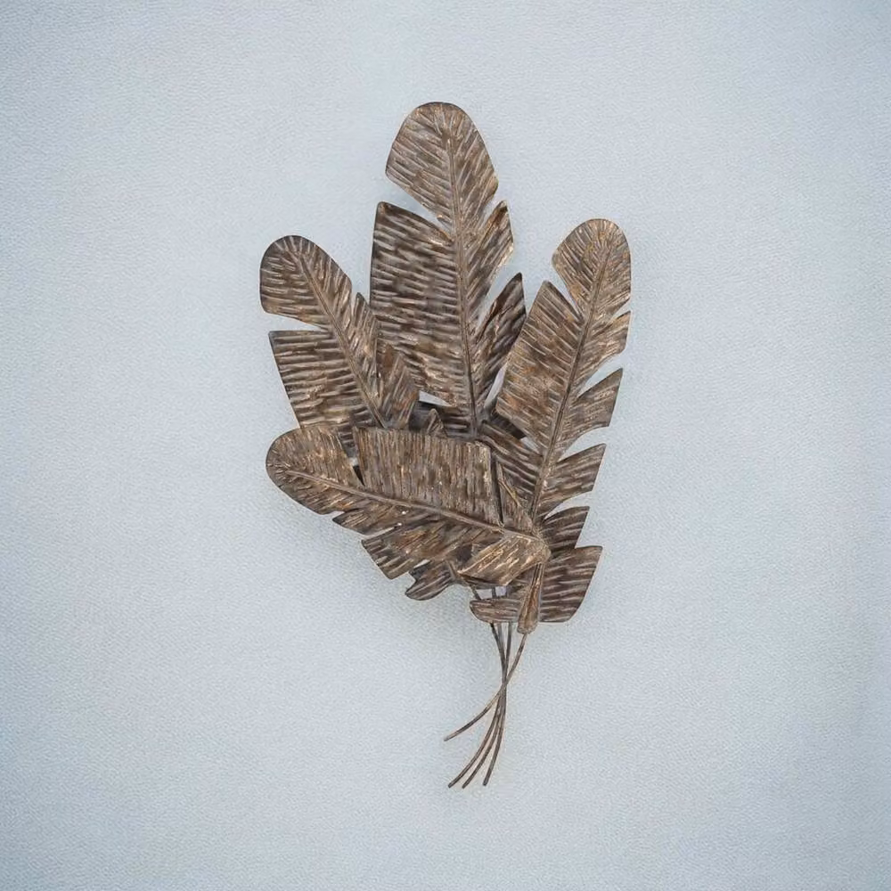 Minster Abstract Metal Wall Decor Art in Bronze, W: 59 cm, H: 116 cm, D: 8 cm – 2