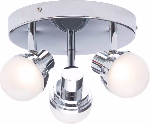 Litecraft Skipton 3 Light Adjustable Bathroom Spotlight Plate in Chrome