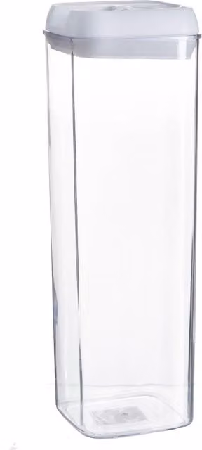 Argon Tableware White Plastic Food Storage Container with Airtight Flip Lock Lid, 1.9 l
