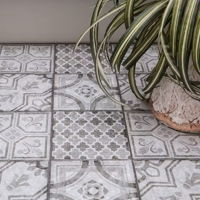 d-c-fix Moroccan Grey Self-adhesive Geometric Vinyl Floor Tiles